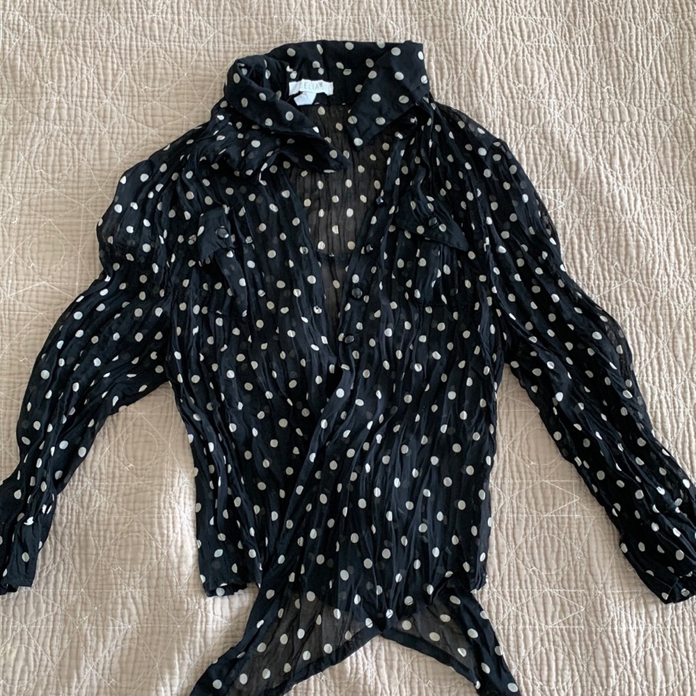 Delia’s Polka Dot Cropped Tie Up Top